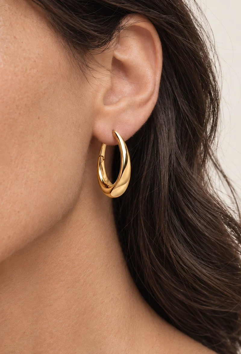 Contour Hoops design shown on a model, wearing view 1