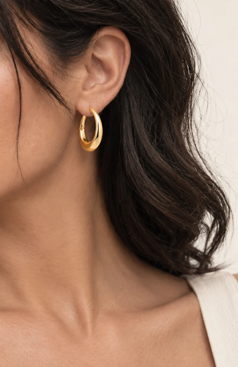 Contour Hoops design shown on a model, wearing view 2