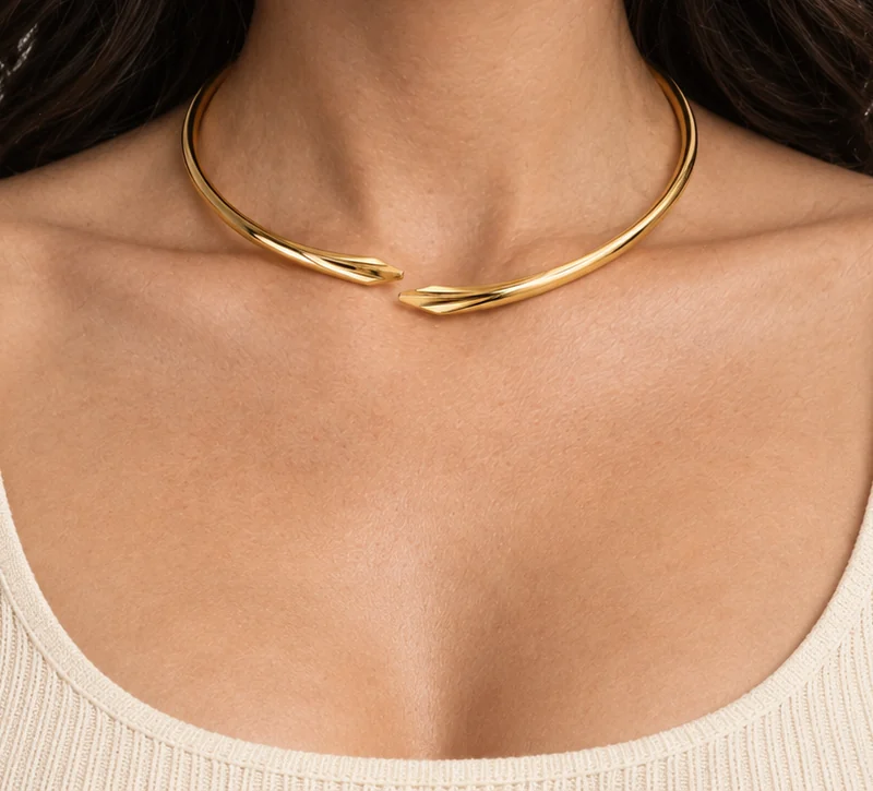 Interval Collar design shown on a model, wearing view 1
